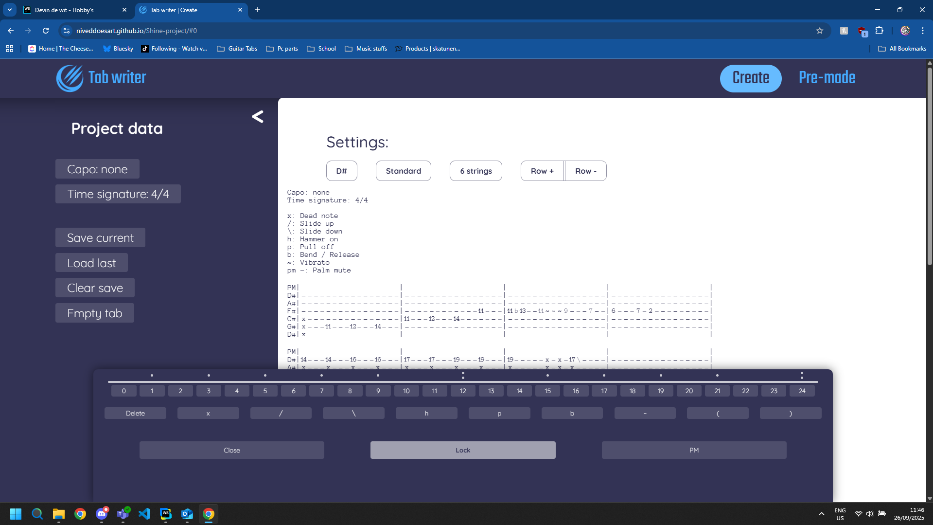 Tab writer